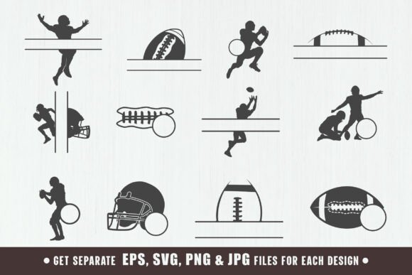 American Football Monogram Bundle: Graphics for Crafts