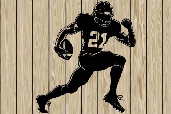 American Football Player Stencil SVG for Crafts Graphics