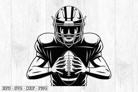 American Football Player Svg File for Crafts Graphics
