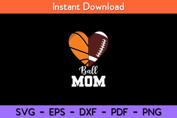 Ball Mom Heart Funny Football Basketball Review