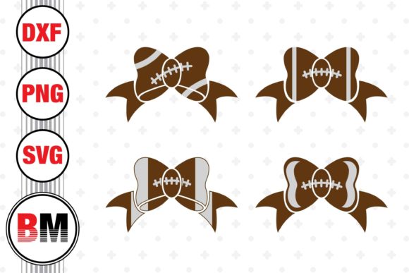Bow Football Graphics for Crafts and Digital Selling