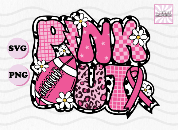 Breast Cancer Dalmatian Dots Football: Graphics & Crafts
