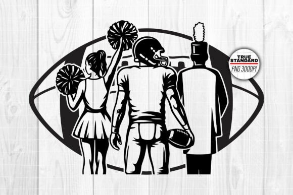Cheerleader Football Band Graphics for Crafts