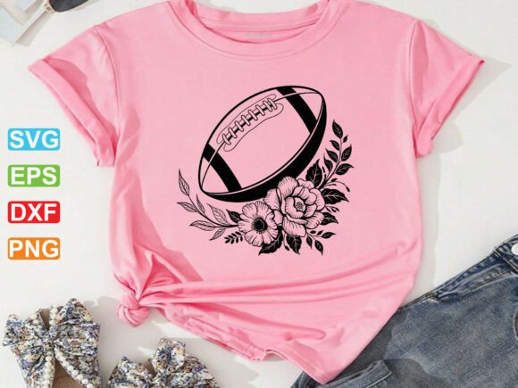 Floral Football SVG Graphics for Crafts & Branding