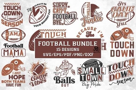 Football Bundle Design SVG PNG for Crafts Graphics