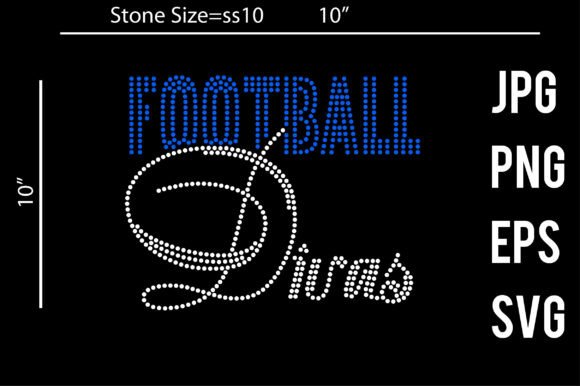 Football Divas Rhinestone Template: Graphics for Crafts