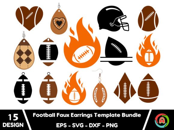 Football Earrings Template Svg: Graphics for Crafts