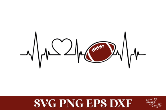 Football Heartbeat SVG Cut File: Graphics for Crafts