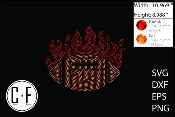 Football in Flames Rhinestone Template Review