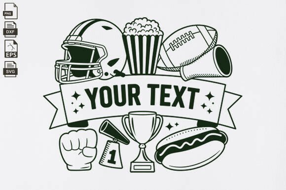 Football Monogram Graphics for Retro Crafts