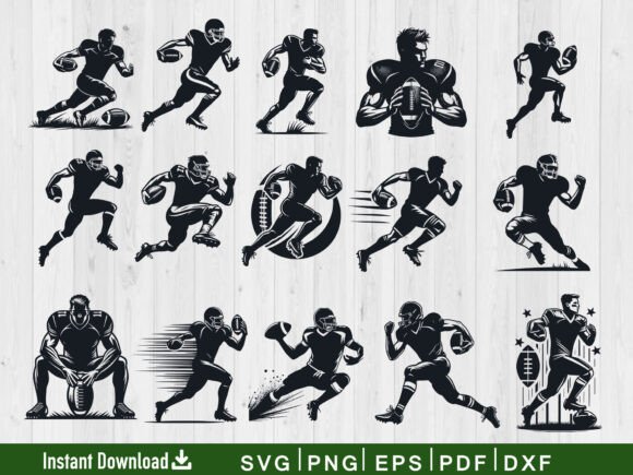 Football Player SVG Bundle: Graphics for Crafts