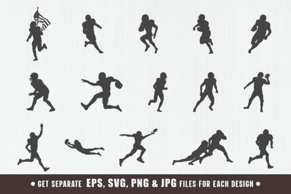 Football Players SVG Graphics for Local Business Crafts