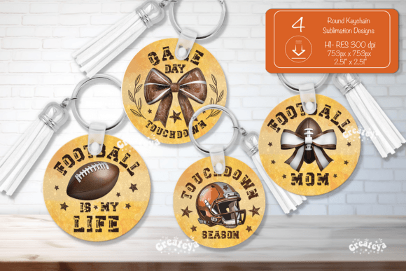 Football Round Keychain Sport Mom Png: Graphics & Crafts Review