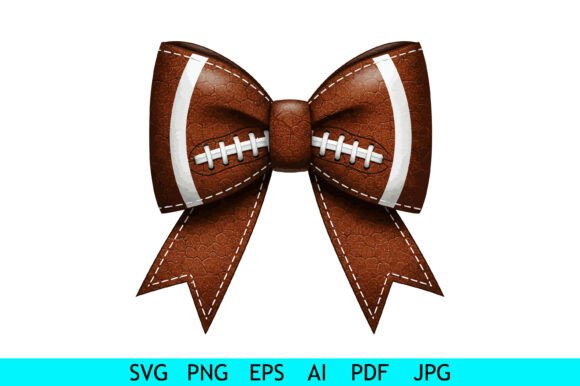 Football Texture Ribbon Hair Bow Graphics for Crafts
