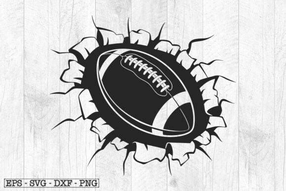 Football Through a Wall SVG: Graphics for Crafts Branding