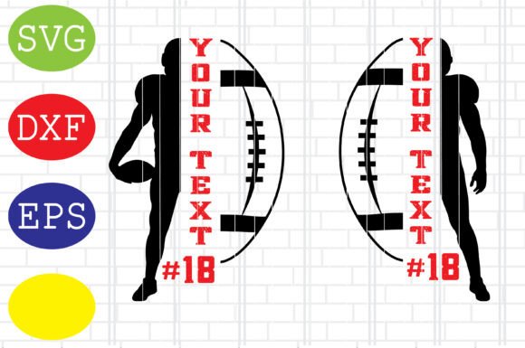 Half Football Half Player Svg for Graphics and Crafts