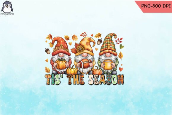 Tis the Season Football Gnomes PNG for Crafts & Graphics